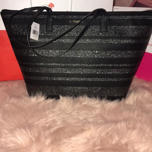 kate spade Handbags - Kate Spade Large Black Glitter Haven Lane ✨👛